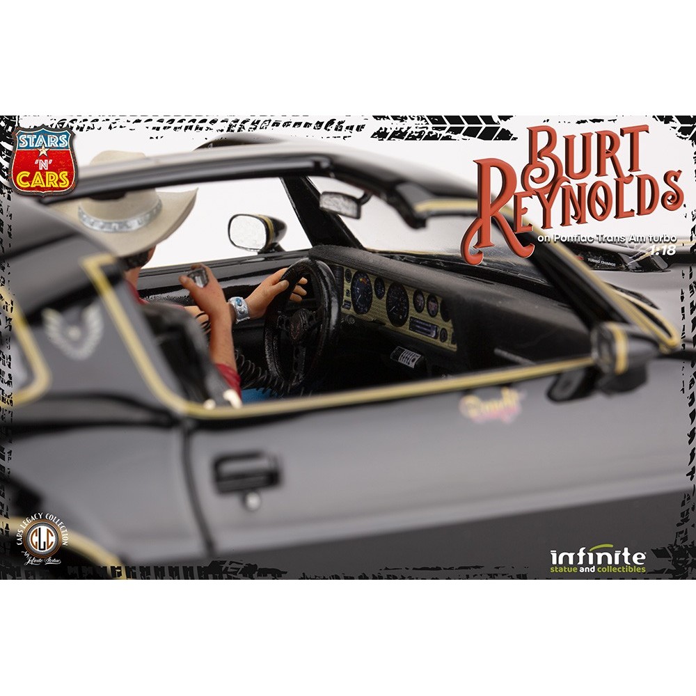 BURT REYNOLDS ON PONTIAC TRANS AM TURBO 1/18 SCALE FIGURE REPLICA INFINITE STATUE