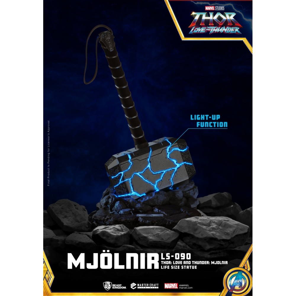 THOR LOVE AND THUNDER MJOLNIR LIGHT UP FULL SCALE 1/1 REPLICA STATUA BEAST KINGDOM