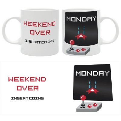 WEEKEND OVER RETRO GAMING MUG TAZZA THE GOOD GIFT
