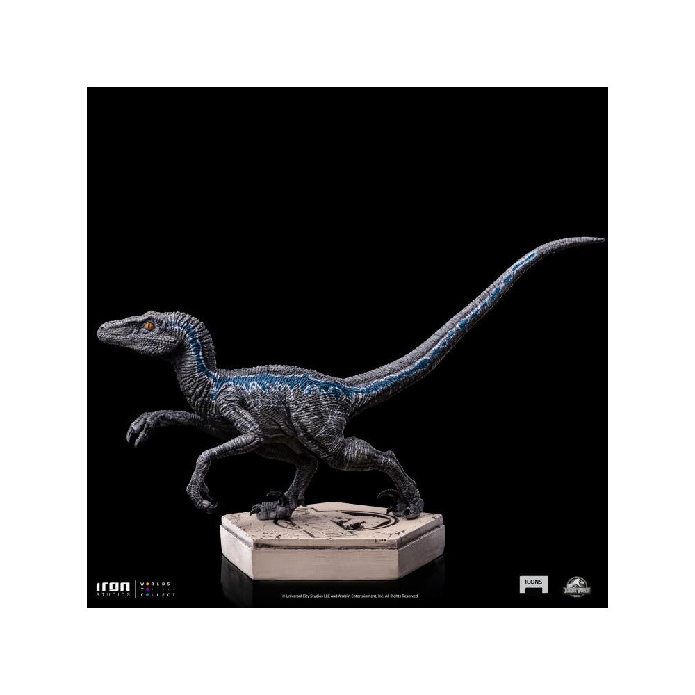JURASSIC WORLD BLUE STATUA ICONS FIGURE IRON STUDIOS