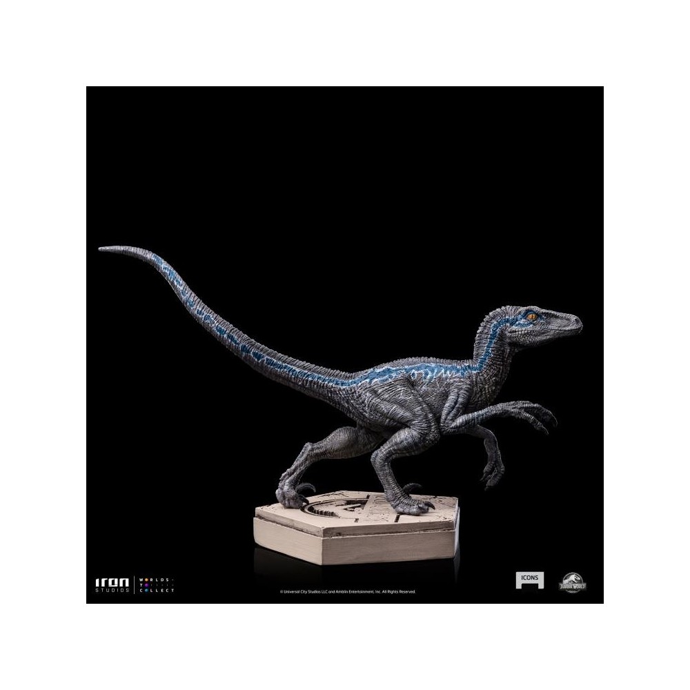 JURASSIC WORLD BLUE STATUA ICONS FIGURE IRON STUDIOS