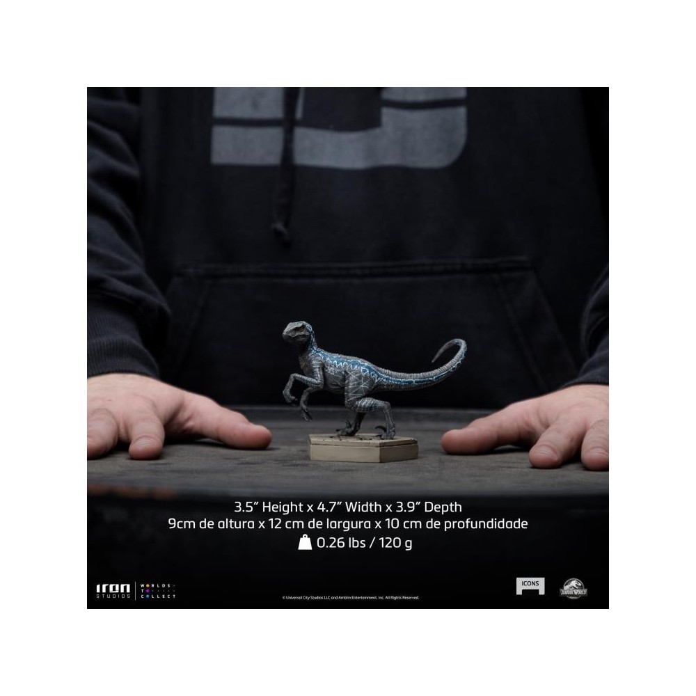 JURASSIC WORLD BLUE STATUA ICONS FIGURE IRON STUDIOS