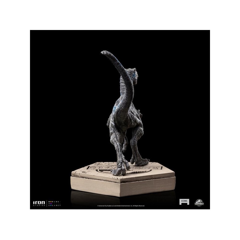 JURASSIC WORLD BLUE STATUA ICONS FIGURE IRON STUDIOS