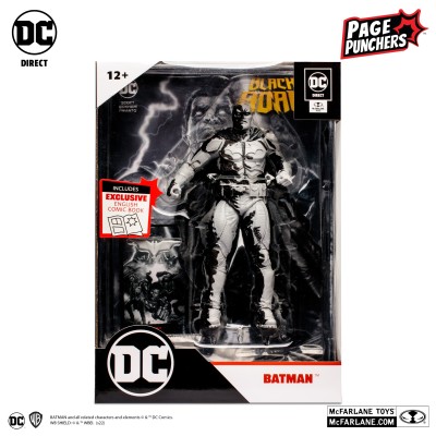 MC FARLANE DC BLACK ADAM PAGE PUNCHERS BATMAN BLACK AND WHITE ACTION FIGURE