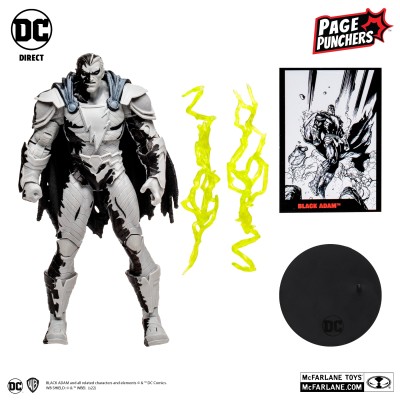 MC FARLANE DC BLACK ADAM PAGE PUNCHERS BLACK ADAM BLACK AND WHITE ACTION FIGURE