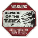 JURASSIC WORLD METAL WARNING SIGNS SCALED PROP REPLICA FACTORY ENTERTAINMENT