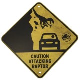 JURASSIC WORLD METAL WARNING SIGNS SCALED PROP REPLICA FACTORY ENTERTAINMENT