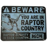 JURASSIC WORLD METAL WARNING SIGNS SCALED PROP REPLICA FACTORY ENTERTAINMENT