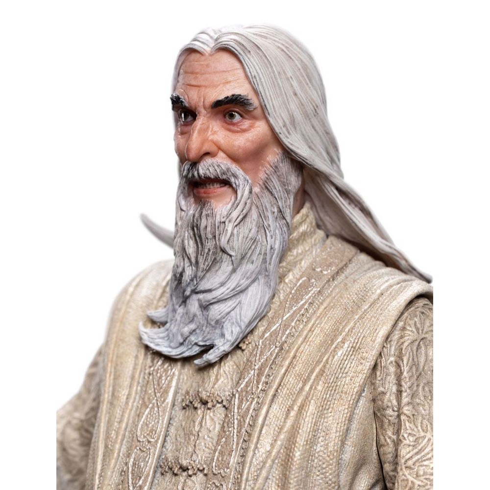 LORD OF THE RINGS SARUMAN THE WHITE 26CM STATUA FIGURES OF FANDOM WETA