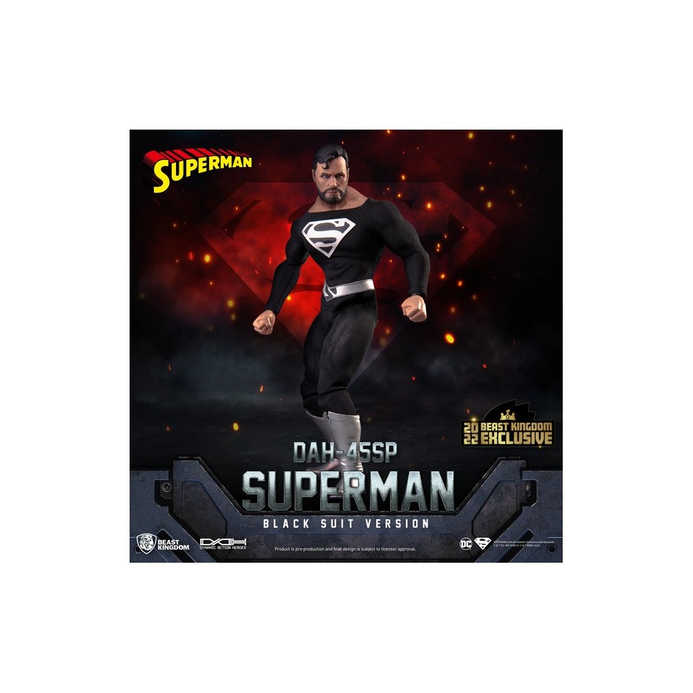 BEAST KINGDOM SUPERMAN BLACK SUIT VERSION DAH-045SP ACTION FIGURE