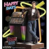 INFINITE STATUE HAPPY DAYS FONZIE WITH JUKEBOX STATUE 30 CM 1/6 OLD AND RARE RESIN FIGURE