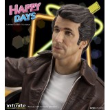 HAPPY DAYS FONZIE WITH JUKEBOX STATUA 30 CM 1/6 OLD AND RARE RESINA FIGURE INFINITE STATUE