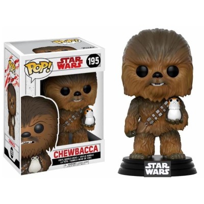FUNKO FUNKO POP! STAR WARS EPISODE VIII CHEWBACCA AND PORG BOBBLE HEAD KNOCKER FIGURE
