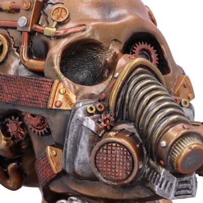 NEMESIS NOW OCTO RESPIRAT BRONZE STEAMPUNK SKULL STATUE