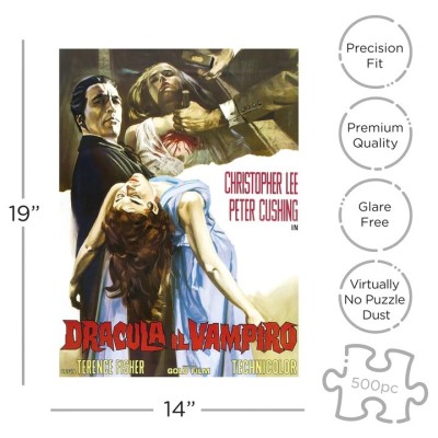 AQUARIUS ENT HAMMER HOUSE OF HORROR DRACULA 500 PCS PUZZLE JIGSAW 50X35CM