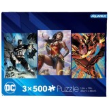 AQUARIUS ENT DC COMICS HEROES 3X 500 PCS PUZZLE JIGSAW 47X35CM