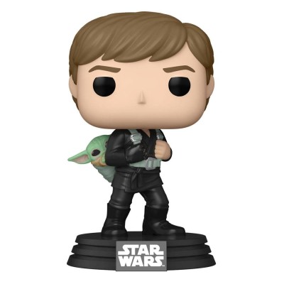 FUNKO FUNKO POP! THE BOOK OF BOBA FETT LUKE SKYWALKER AND GROGU BOBBLE HEAD KNOCKER FIGURE