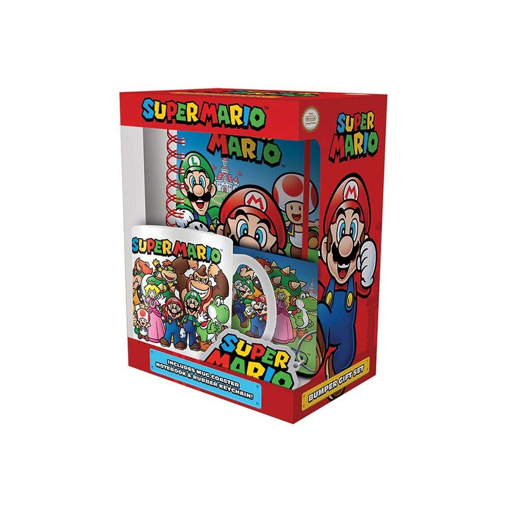 PYRAMID INTERNATIONAL SUPER MARIO 4 IN 1 GIFT SET - MUG COASTER NOTEBOOK AND KEYCHAIN
