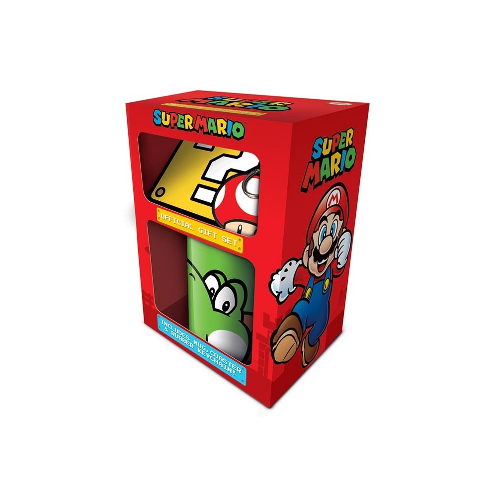 SUPER MARIO YOSHI GIFT SET - TAZZA SOTTOBICCHIERE E PORTACHIAVI PYRAMID INTERNATIONAL