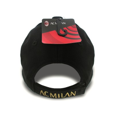 BASEBALL CAP AC MILAN LOGO ORO UFFICIALE NERO