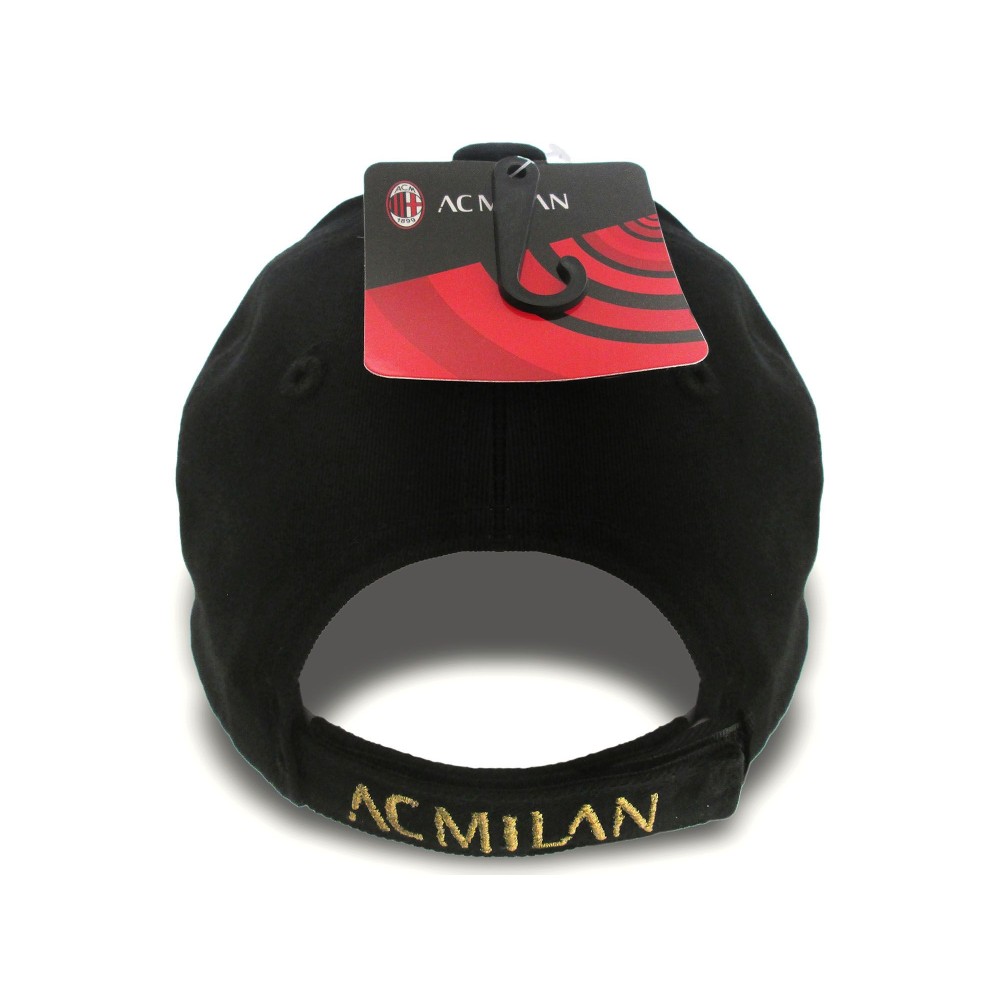 CAPPELLO BASEBALL CAP AC MILAN LOGO ORO UFFICIALE NERO