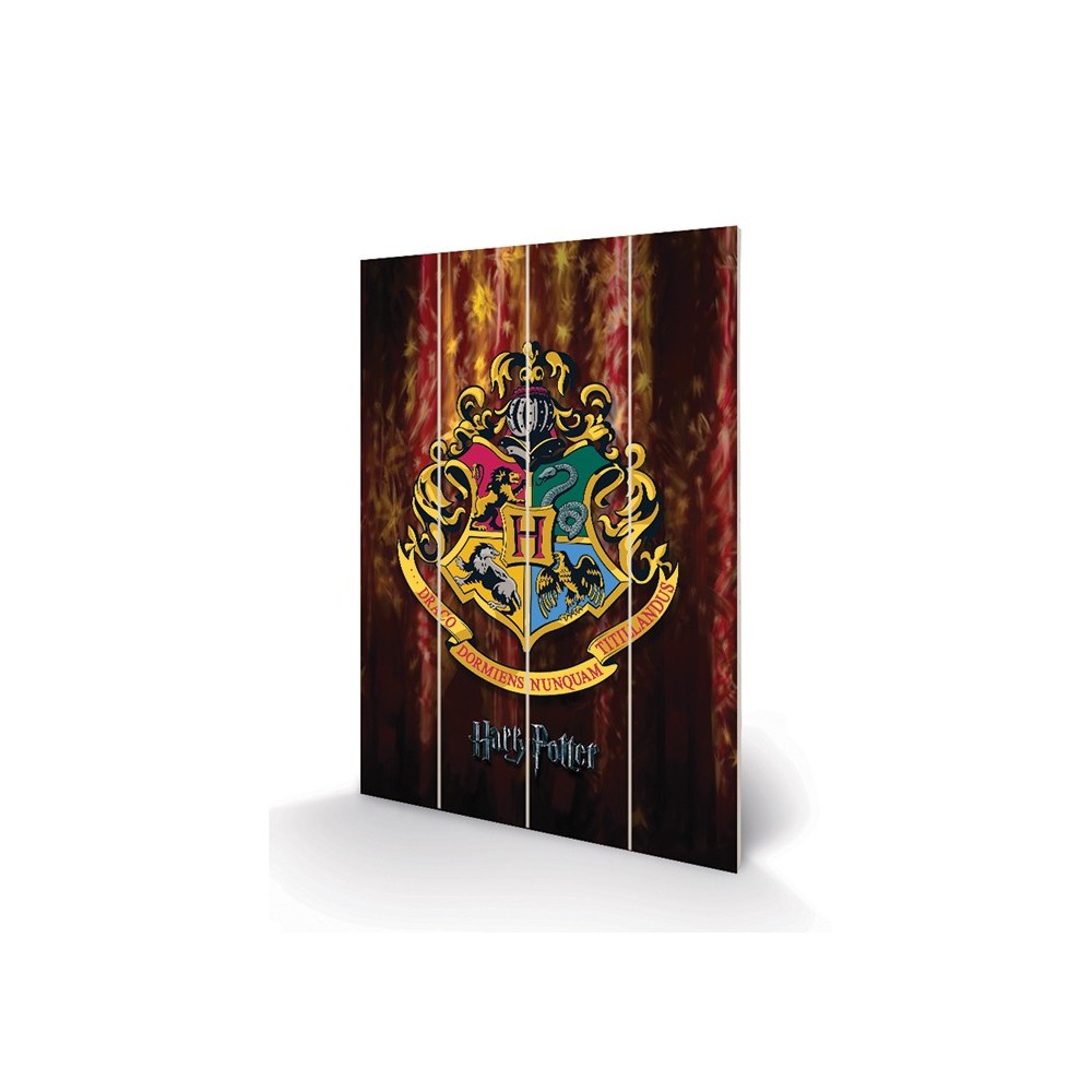PYRAMID INTERNATIONAL HARRY POTTER HOGWARTS CREST WOOD PRINT 60X40 CM