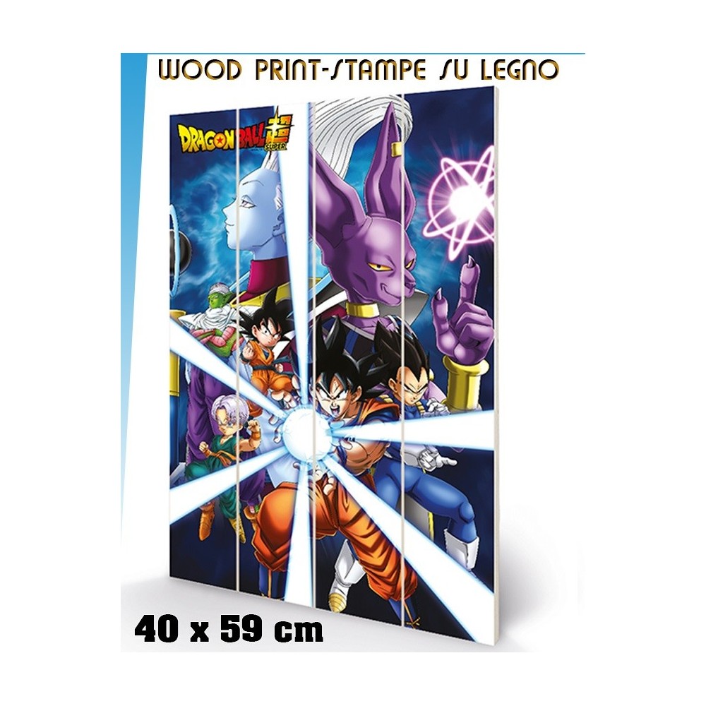 DRAGON BALL SUPER DESTRUCTION GOD STAMPA SU LEGNO 60X40CM PYRAMID INTERNATIONAL