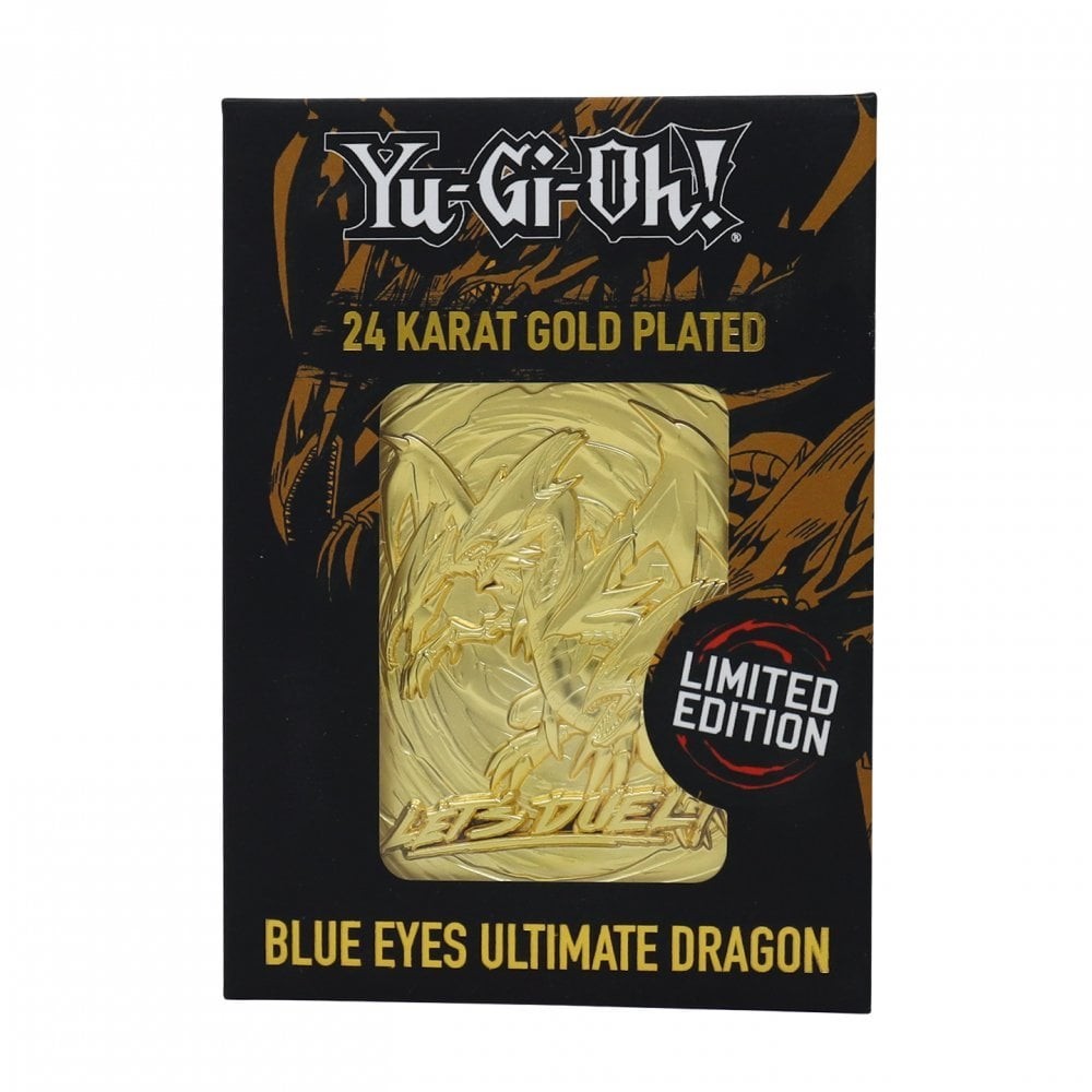 YU-GI-OH! LIMITED EDITION BLUE EYES ULTIMATE DRAGON 24 KARAT GOLD PLATED CARTA IN METALLO PLACCATA ORO FANATTIK