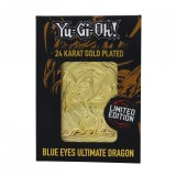 YU-GI-OH! LIMITED EDITION BLUE EYES ULTIMATE DRAGON 24 KARAT GOLD PLATED CARTA IN METALLO PLACCATA ORO FANATTIK