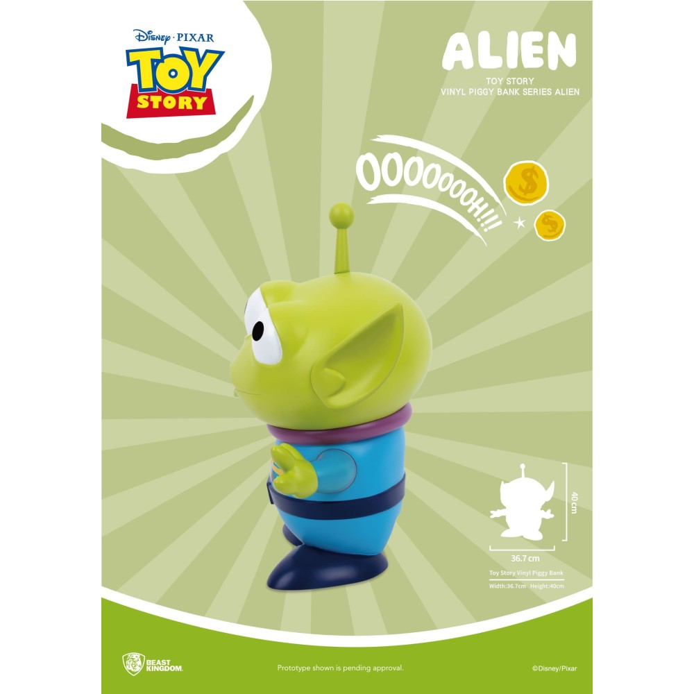 TOY STORY LARGE VINYL PIGGY BANK ALIEN STATUA FIGURE SALVADANAIO BEAST KINGDOM