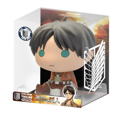 ATTACK ON TITAN ATTACCO DEI GIGANTI EREN CHIBI BANK SALVADANAIO FIGURE PLASTOY