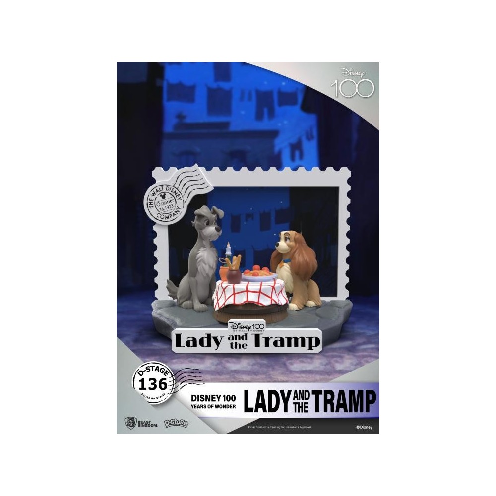 BEAST KINGDOM D-STAGE DISNEY 100 YEARS LADY AND THE TRAMP STATUE FIGURE DIORAMA