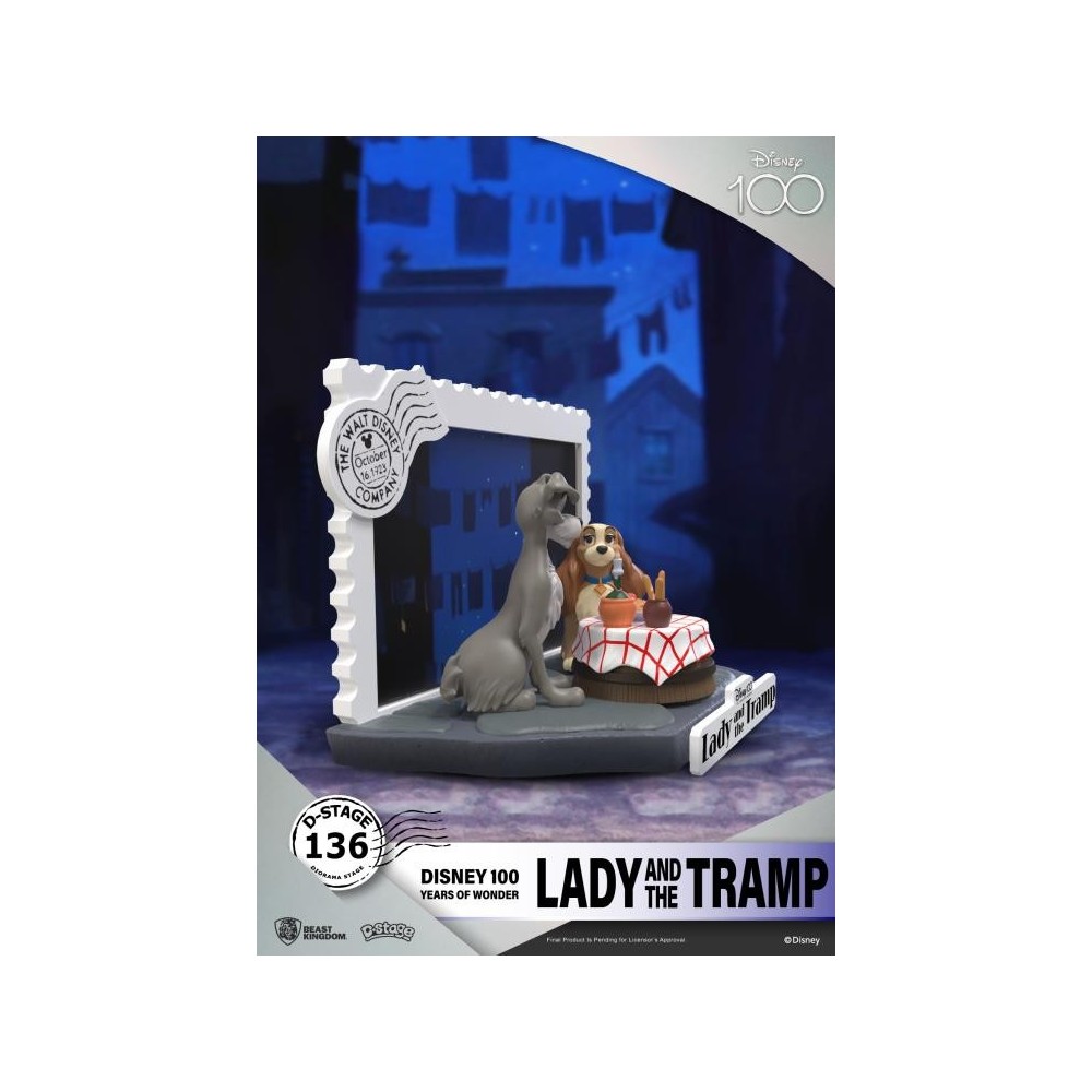 D-STAGE DISNEY 100 YEARS LADY AND THE TRAMP STATUA FIGURE DIORAMA BEAST KINGDOM