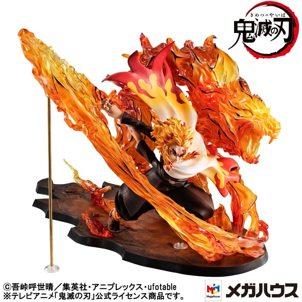 DEMON SLAYER KYOJURO RENGOKU FLAME BREATH GEM STATUA FIGURE MEGAHOUSE