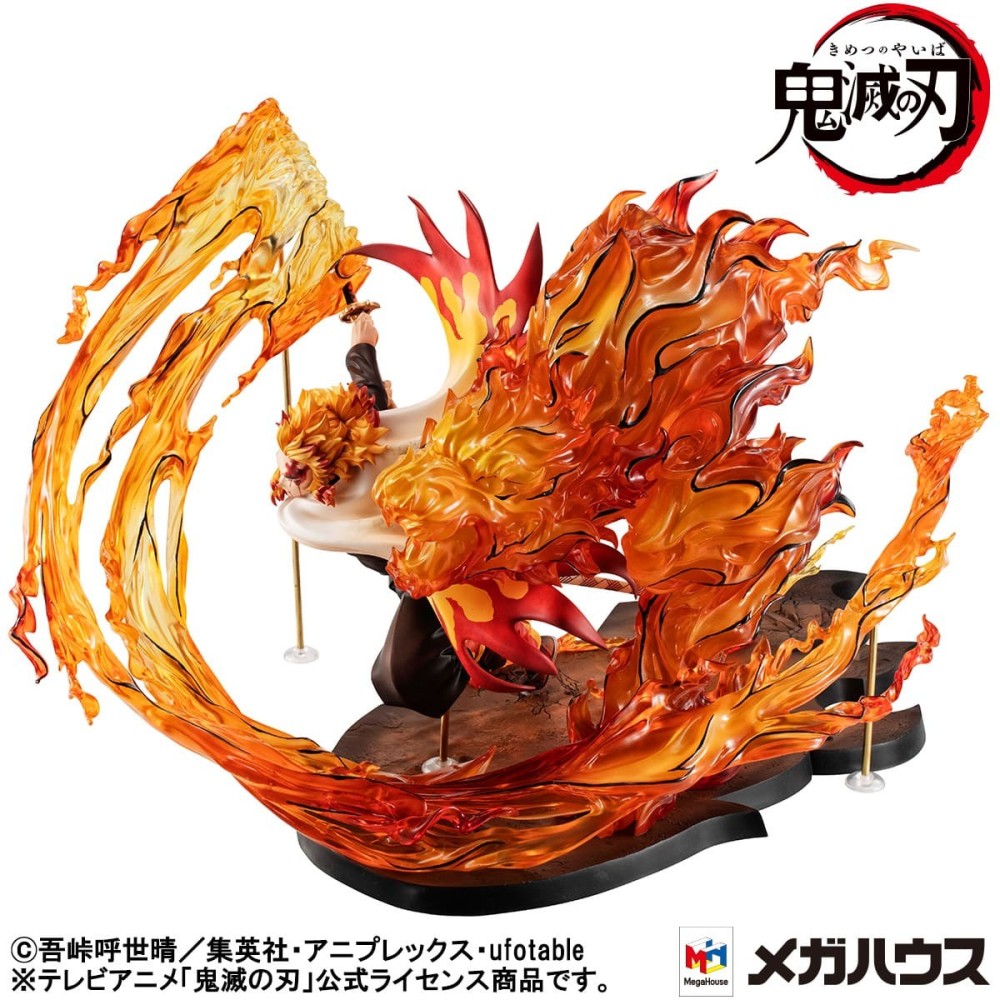 MEGAHOUSE DEMON SLAYER KYOJURO RENGOKU FLAME BREATH GEM STATUE FIGURE