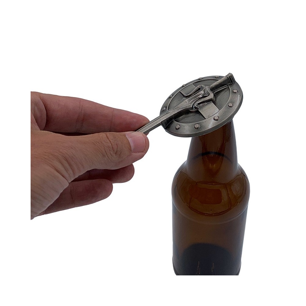 MASTERS OF THE UNIVERSE REVELATION POWER SWORD AND SHIELD METAL BOTTLE OPENER APRIBOTTIGLIE FACTORY ENTERTAINMENT