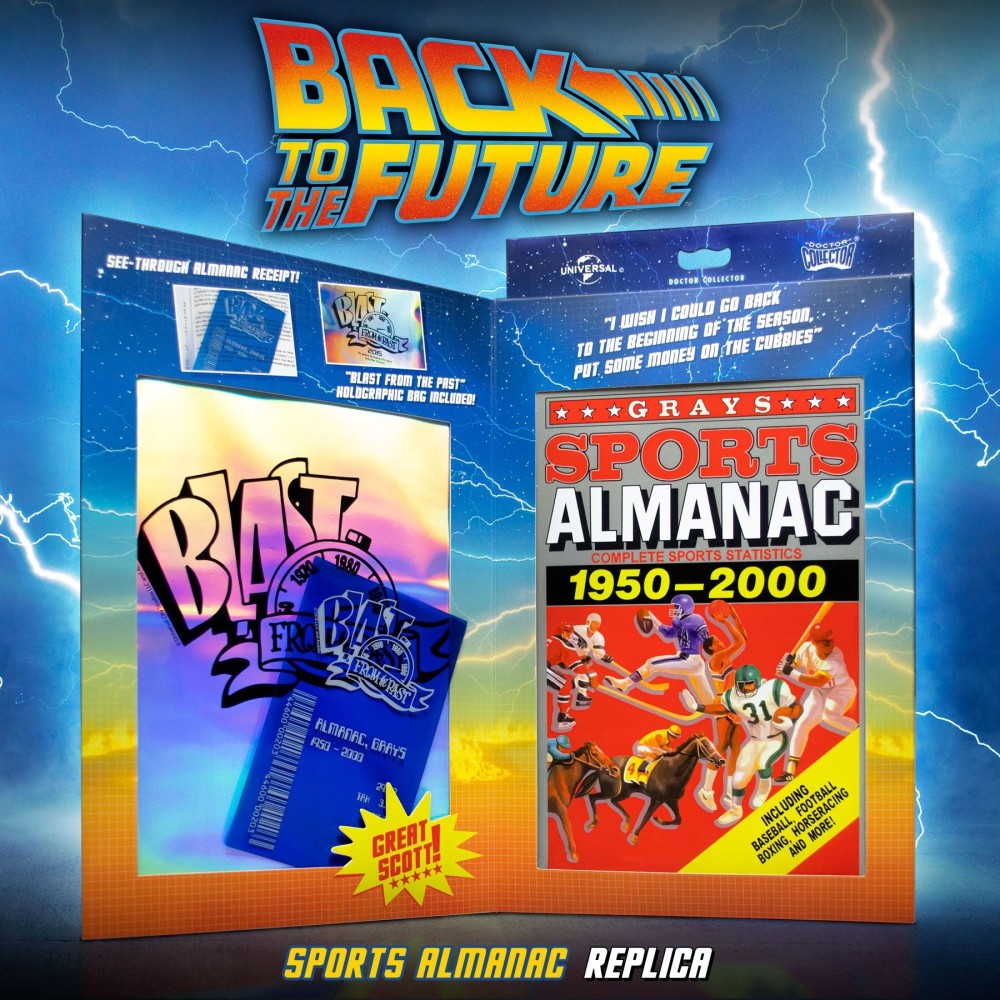 DOCTOR COLLECTOR BACK TO THE FUTURE SPORTS ALMANAC REPLICA