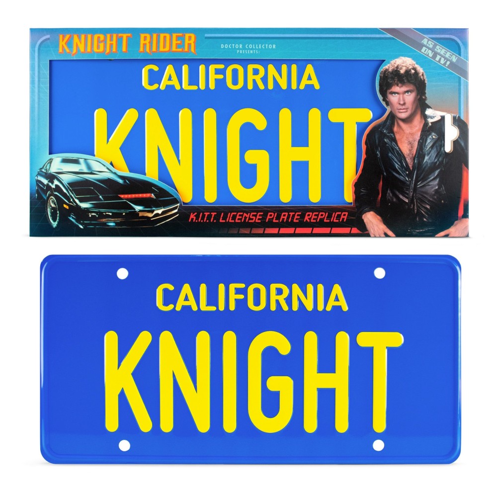 DOCTOR COLLECTOR KNIGHT RIDER K.I.T.T. LICENSE PLATE REPLICA SUPERCAR