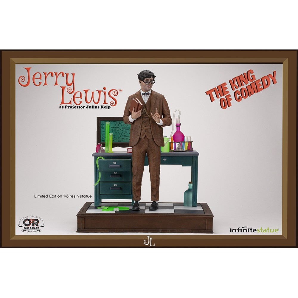 JERRY LEWIS AS PROFESSOR JULIUS KELP STATUA 30 CM 1/6 OLD AND RARE RESINA FIGURE INFINITE STATUE
