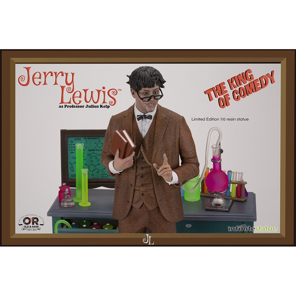 INFINITE STATUE JERRY LEWIS AS PROFESSOR JULIUS KELP STATUE 30 CM 1/6 OLD AND RARE RESIN FIGURE