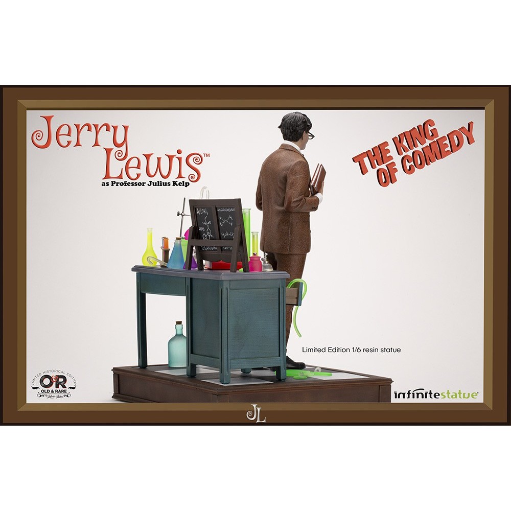 JERRY LEWIS AS PROFESSOR JULIUS KELP STATUA 30 CM 1/6 OLD AND RARE RESINA FIGURE INFINITE STATUE