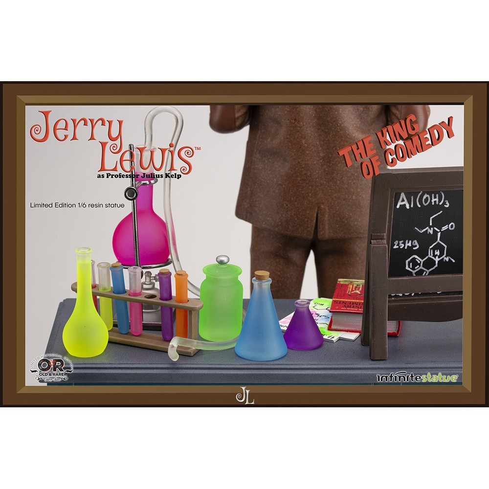 JERRY LEWIS AS PROFESSOR JULIUS KELP STATUA 30 CM 1/6 OLD AND RARE RESINA FIGURE INFINITE STATUE