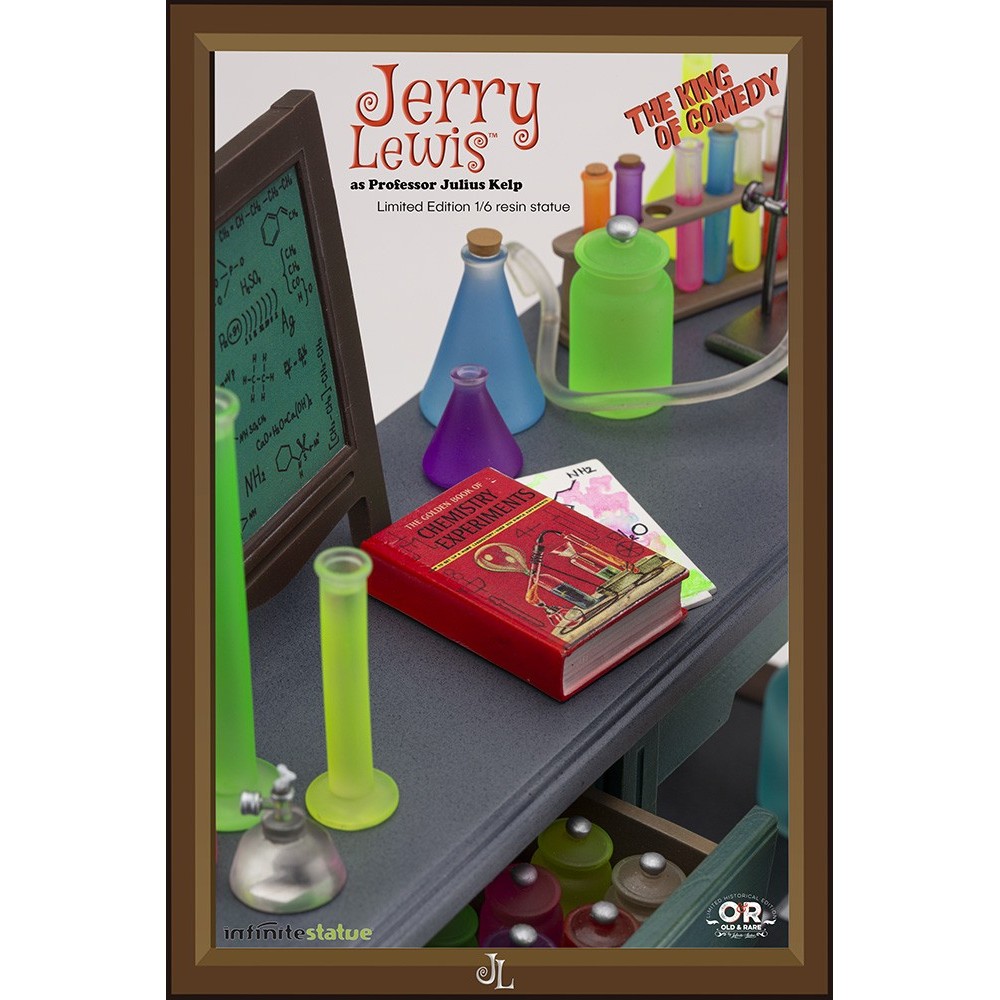 JERRY LEWIS AS PROFESSOR JULIUS KELP STATUA 30 CM 1/6 OLD AND RARE RESINA FIGURE INFINITE STATUE
