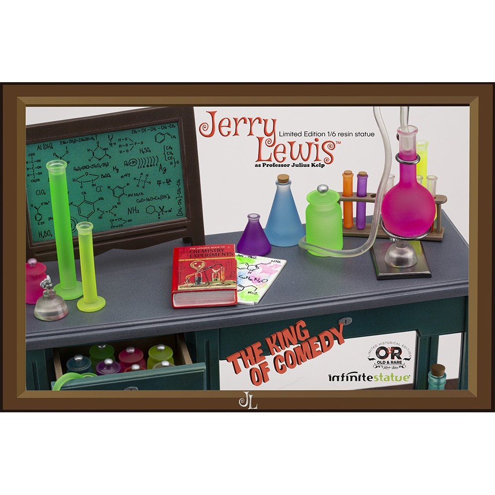 INFINITE STATUE JERRY LEWIS AS PROFESSOR JULIUS KELP STATUE 30 CM 1/6 OLD AND RARE RESIN FIGURE