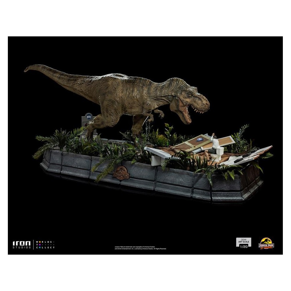 JURASSIC PARK T.REX AND DONALD DEMI ART SCALE 1/20 STATUA FIGURE IRON STUDIOS