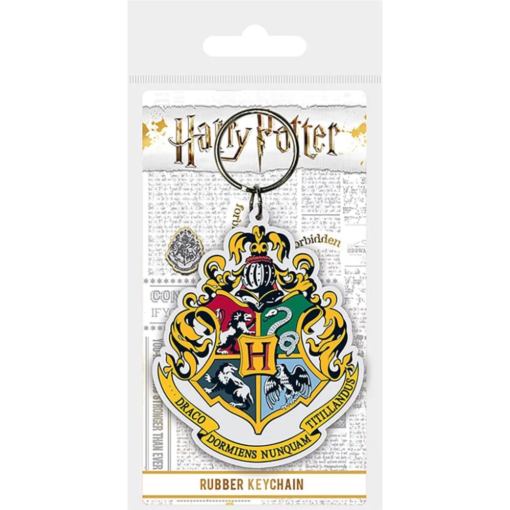 HARRY POTTER HOGWARTS CREST RUBBER KEYCHAIN PORTACHIAVI IN GOMMA PYRAMID INTERNATIONAL