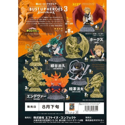 MY HERO ACADEMIA BUST UP HEROES 3 SET DI 8 BUSTI FIGURE F-TOYS CONFECT