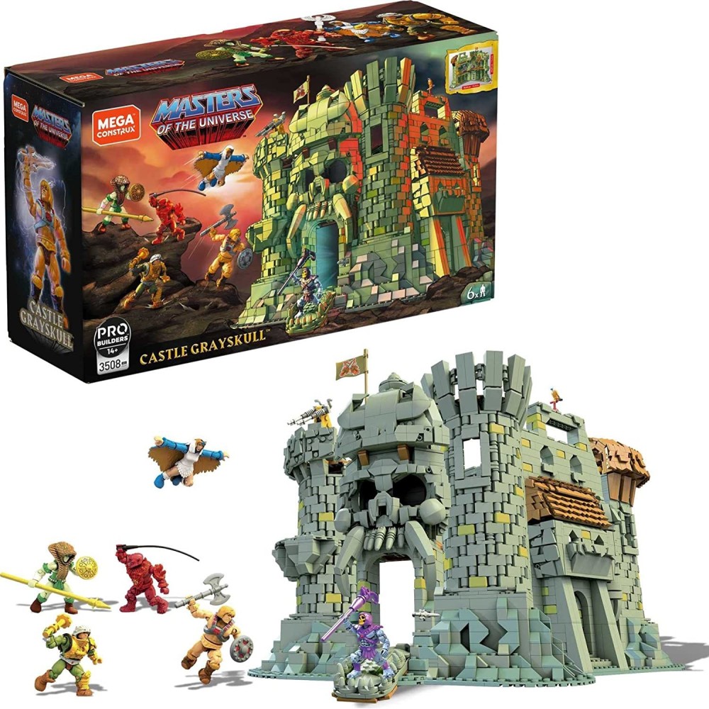 MASTERS OF THE UNIVERSE GRAYSKULL CASTLE MEGA CONSTRUX SET MATTEL