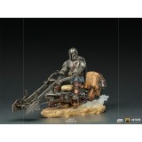IRON STUDIOS THE MANDALORIAN ON SPEEDERBIKE DELUXE ART SCALE 1/10 STATUE FIGURE