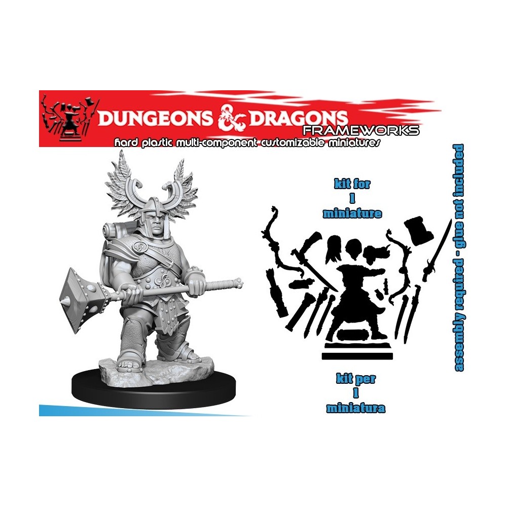 WIZKIDS DUNGEONS AND DRAGONS FRAMEWORKS DWARF BARBARIAN FEMALE MODEL KIT MINIATURE FIGURE